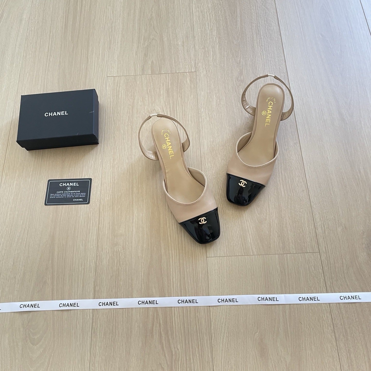 Chanel Leather Colorblock Sandals