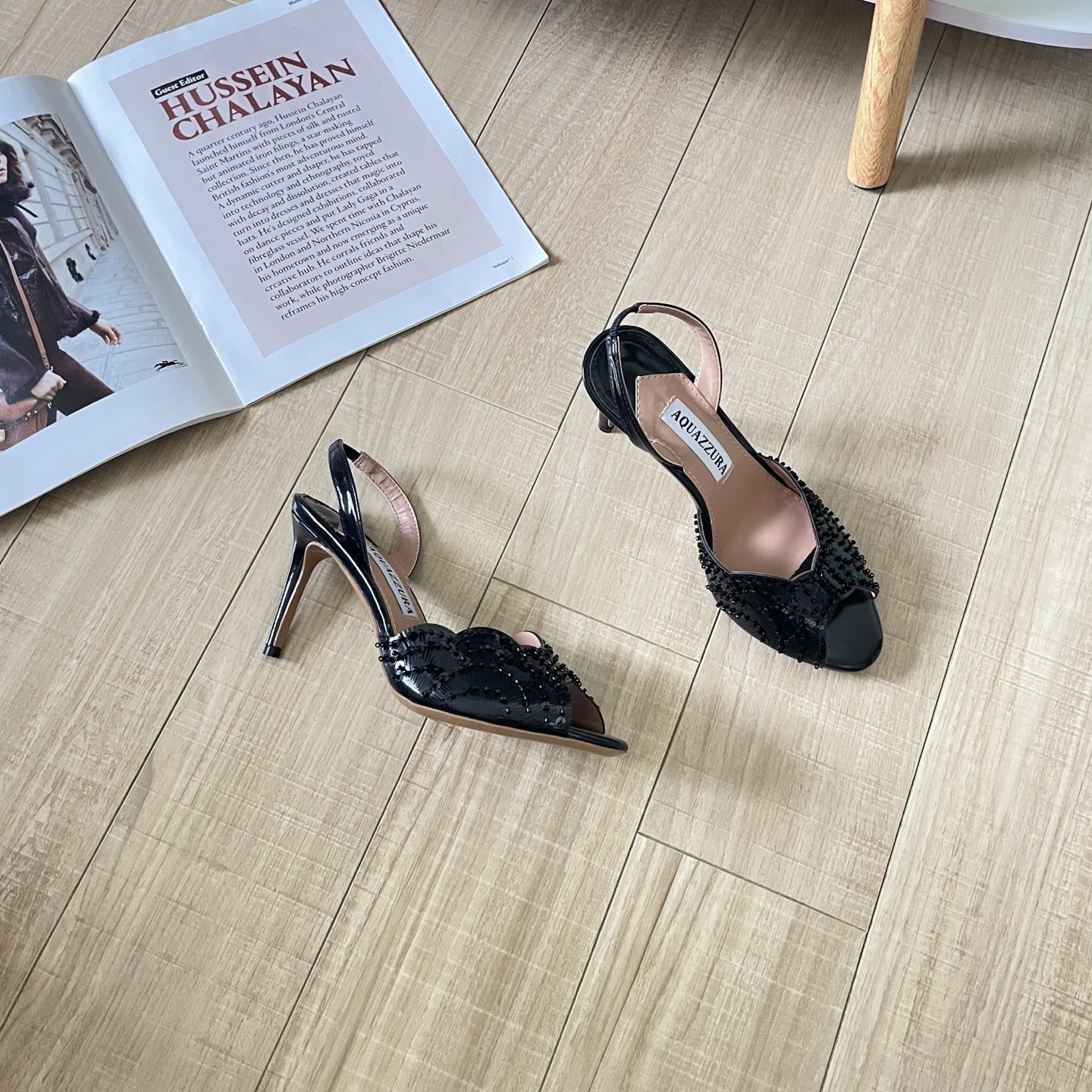 Aquazzura Lambskin Leather Crystal Sandals