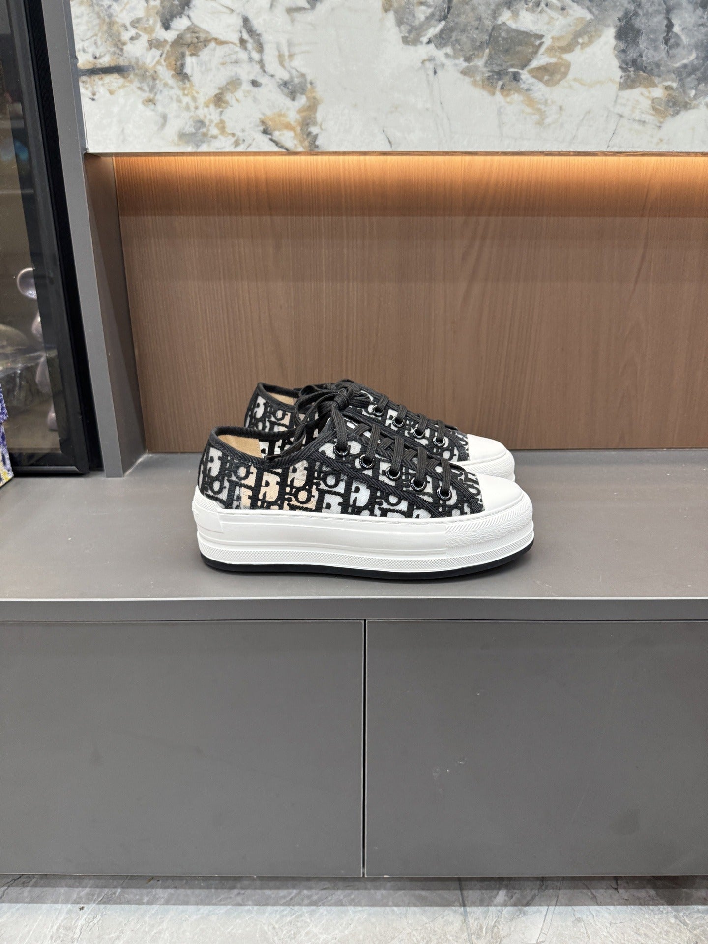 Dior Women Cotton & Lambskin Leather Embroidered Shoes