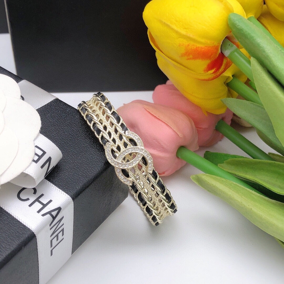 Chanel Black Brass Bracelet