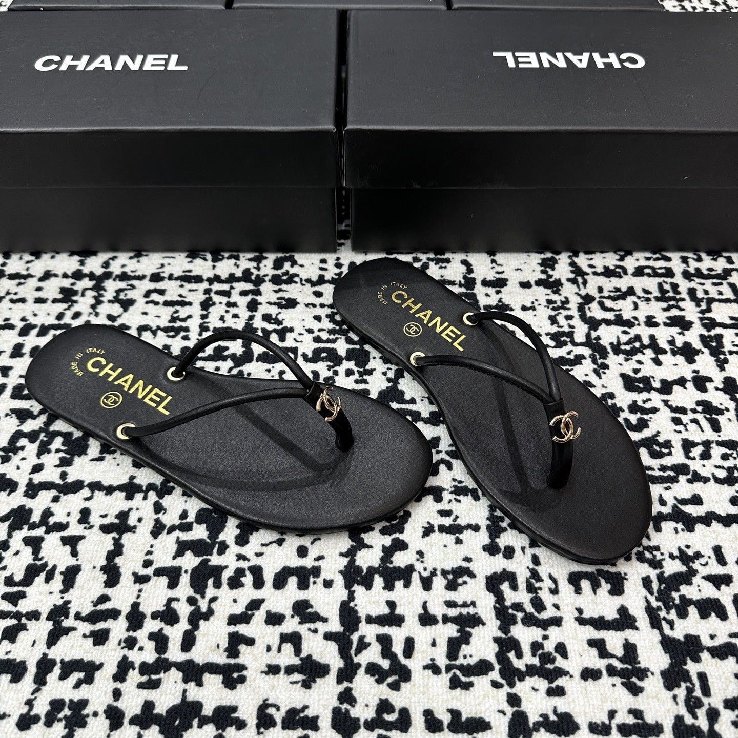 Chanel Lambskin Leather Slides