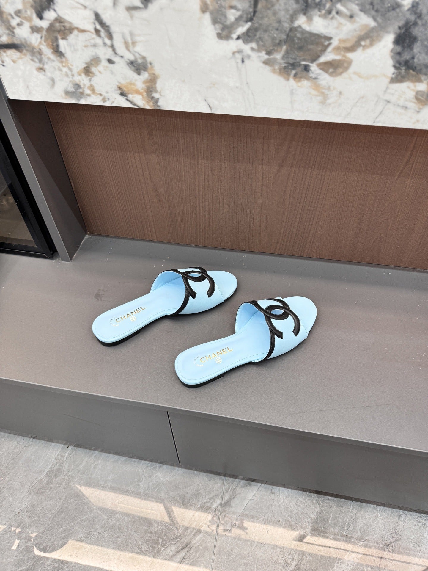 Chanel Lambskin Leather Openwork Slides