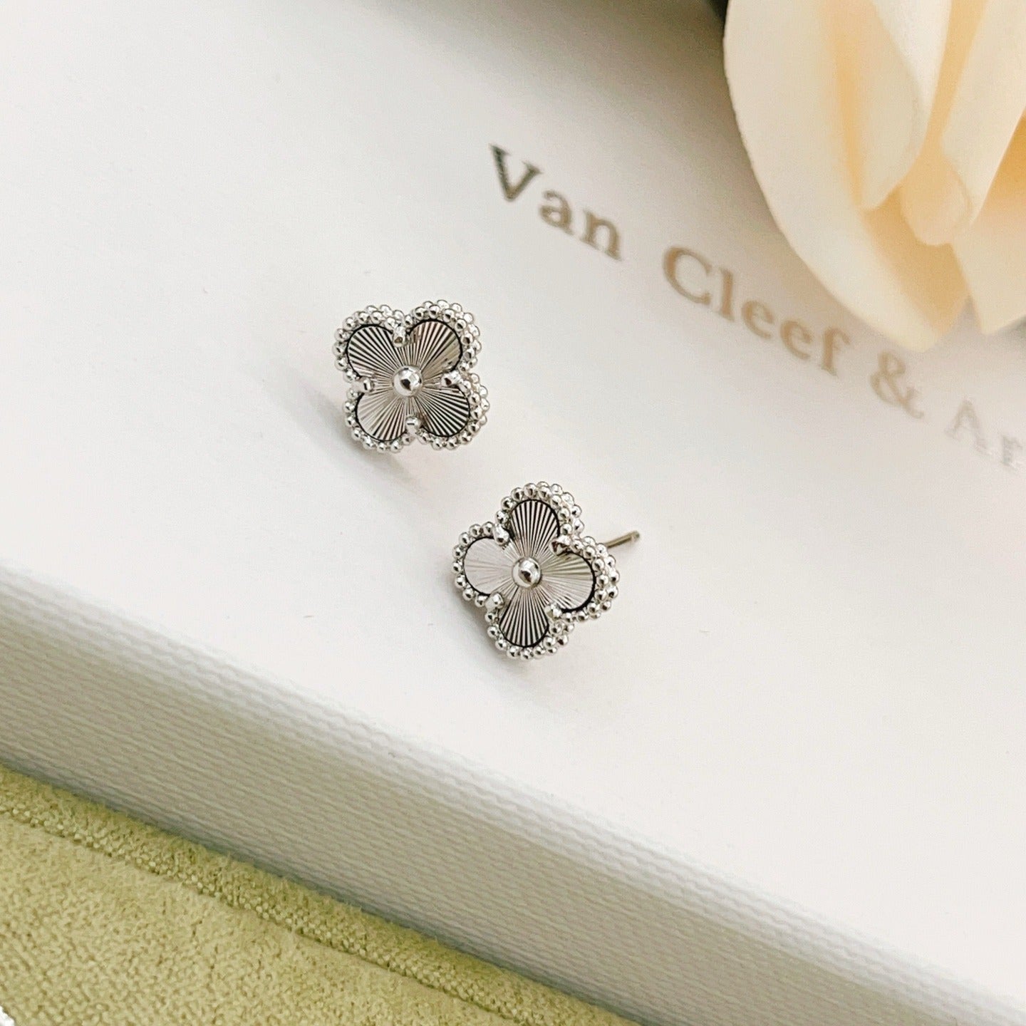 Van Cleef & Arpels Silver Brass Earrings