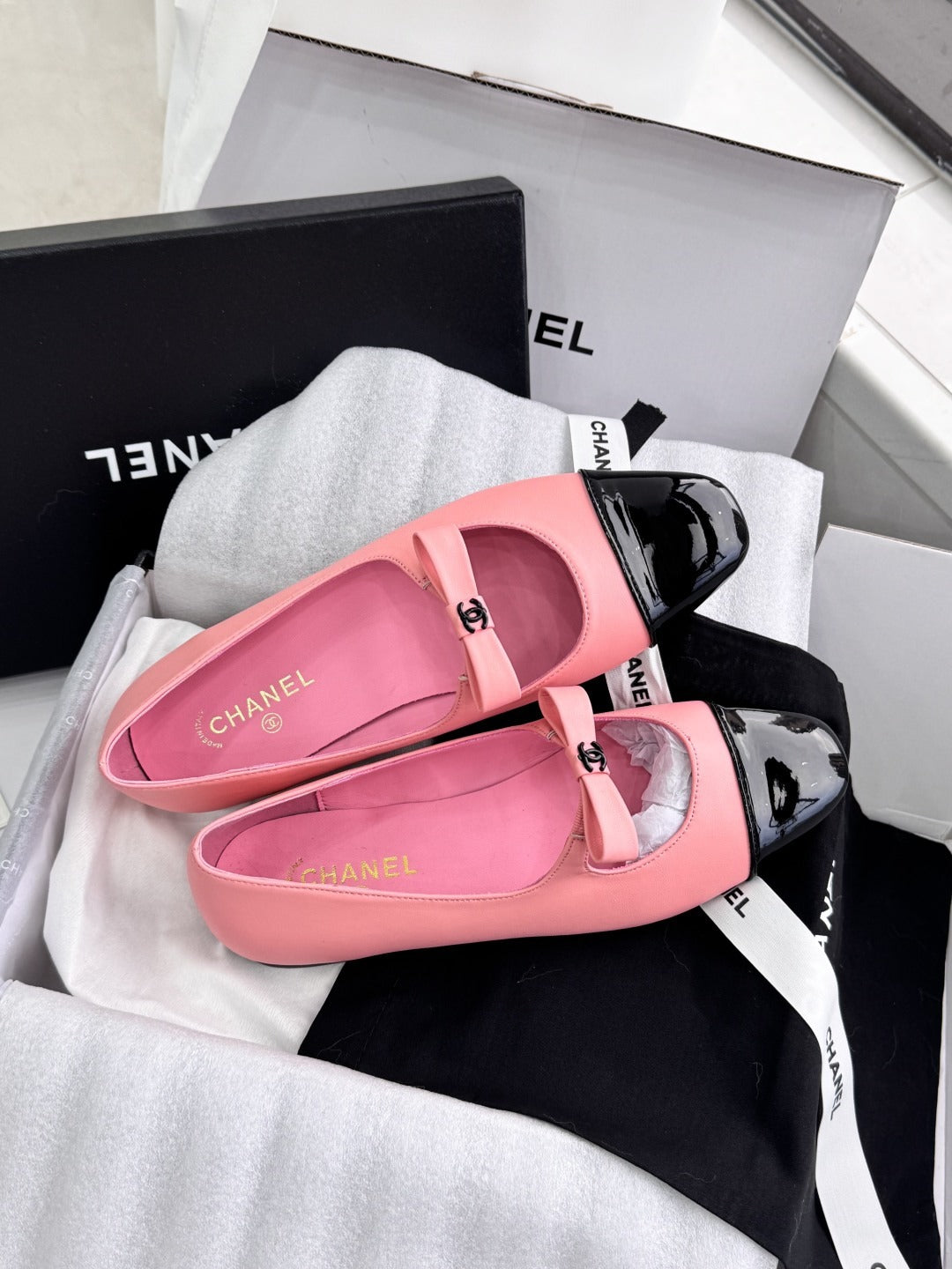 Chanel Patent Leather Bow Shoes