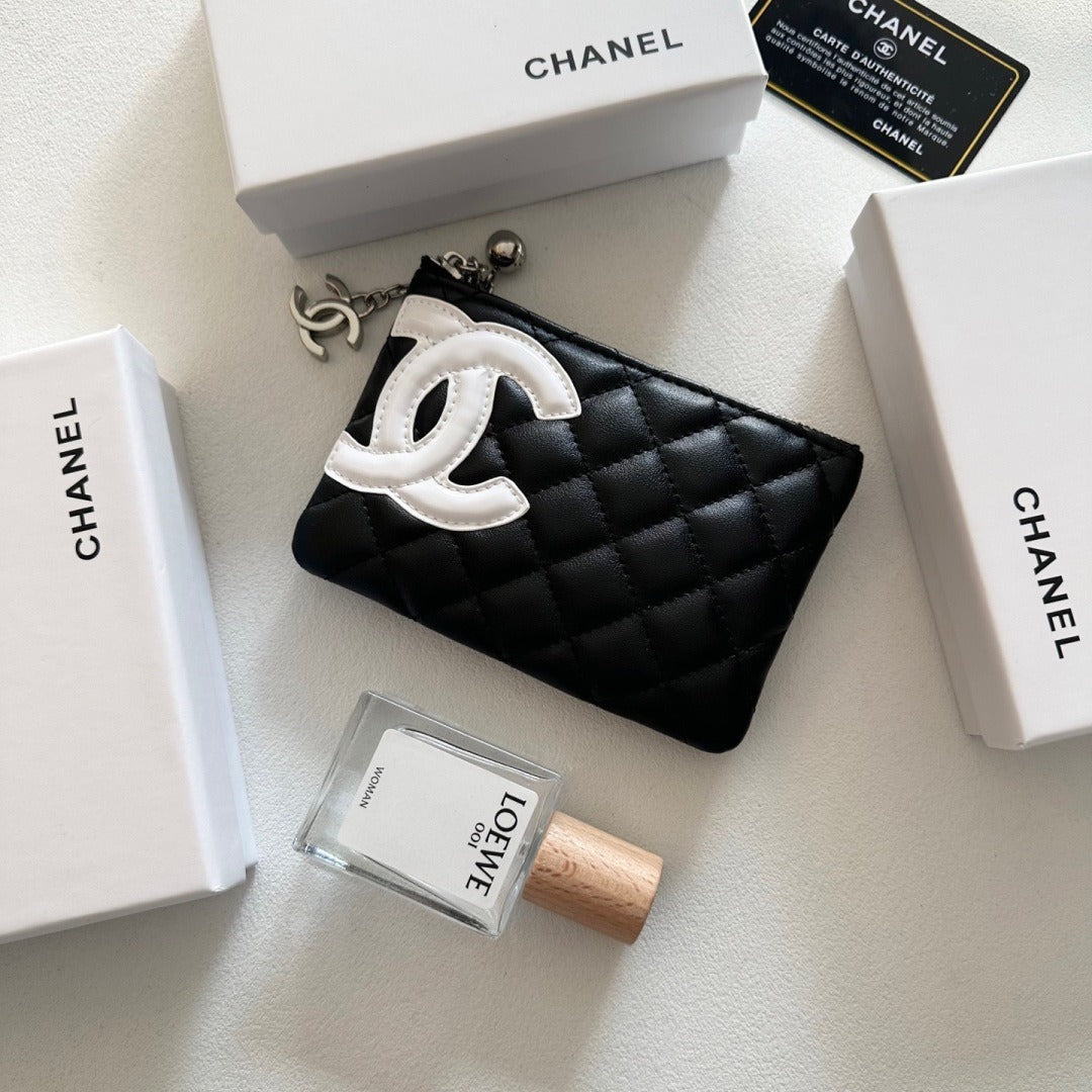 Chanel Black Lambskin Leather Wallet