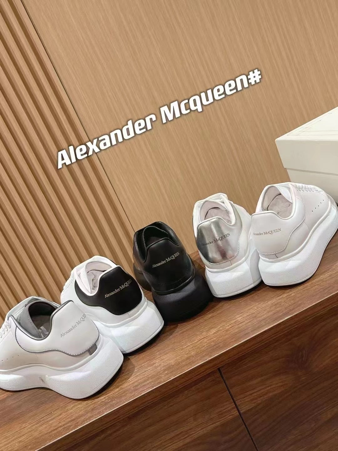Alexander McQueen Lambskin Leather Logo Sneakers