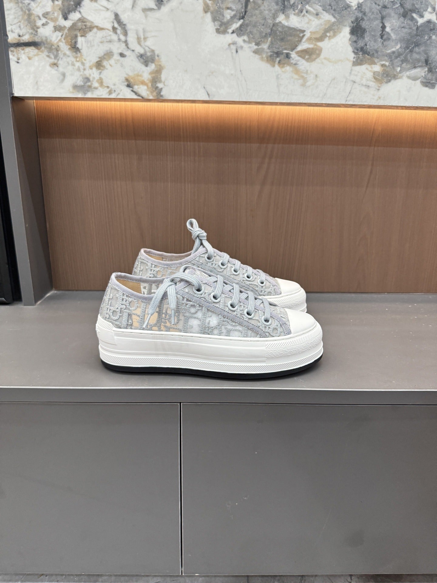 Dior Women Cotton & Lambskin Leather Embroidered Shoes