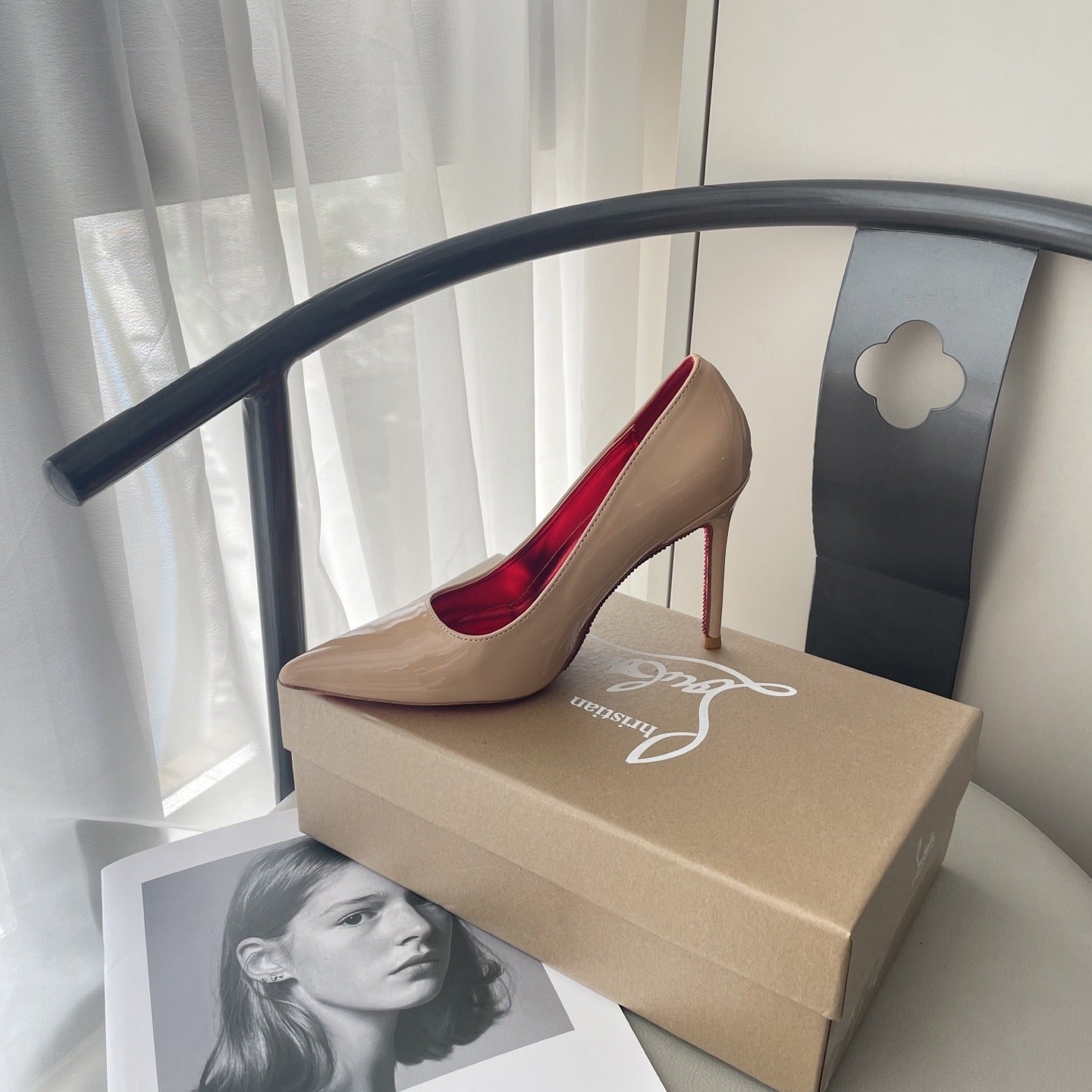 Celine Patent Leather & Lambskin Leather Pointed Toe Heels