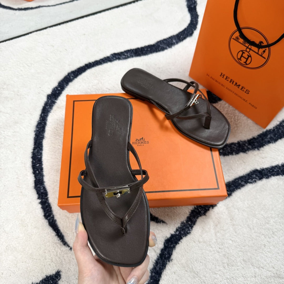 Hermes Leather Logo Slides