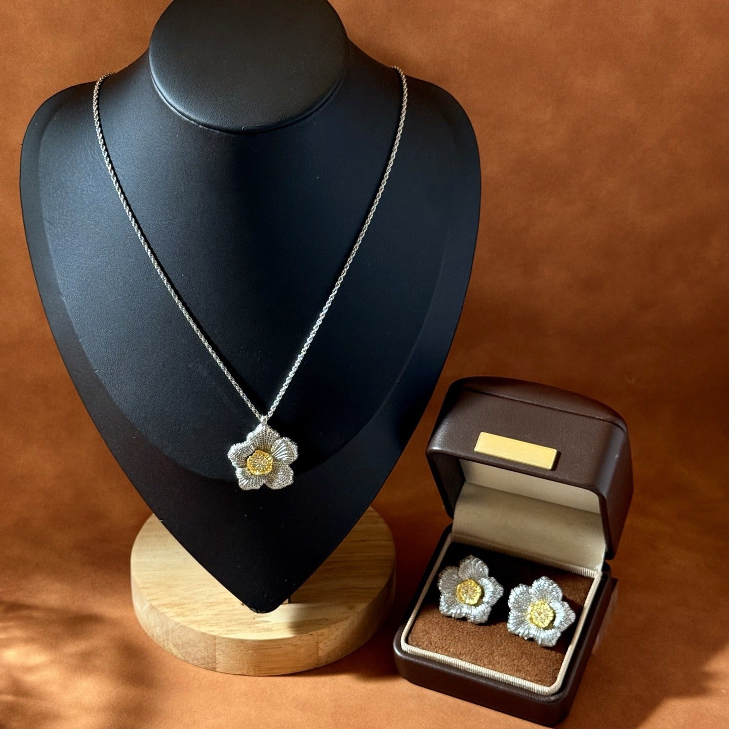 Buccellati Brass Floral Earrings