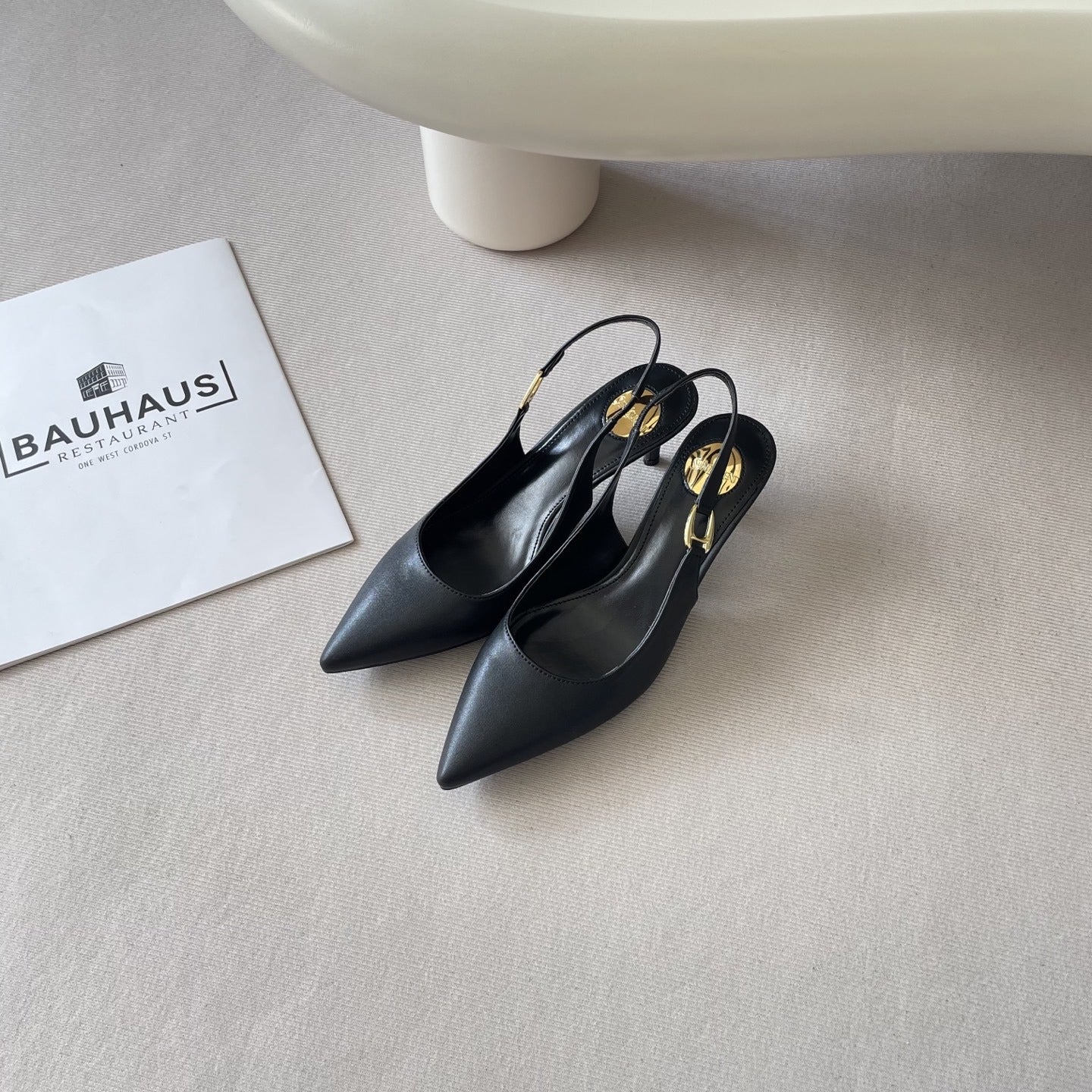 Saint Laurent Lambskin Leather Pointed Toe Heels