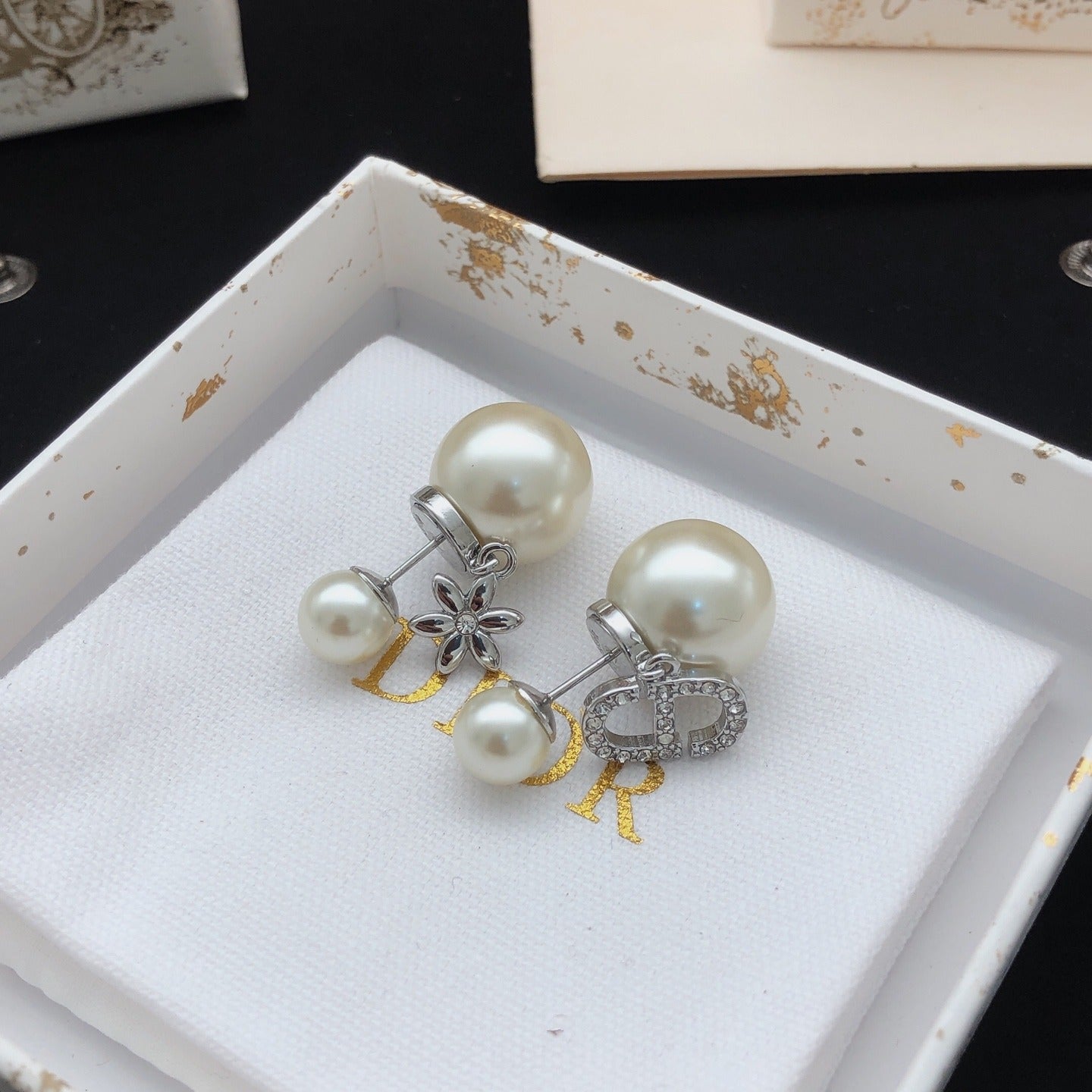 Dior Brass Floral Earrings