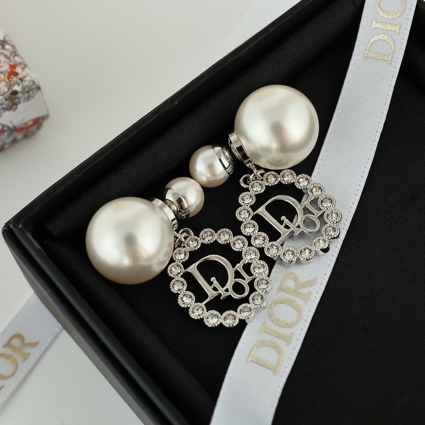 Dior Silver Pearl Earrings