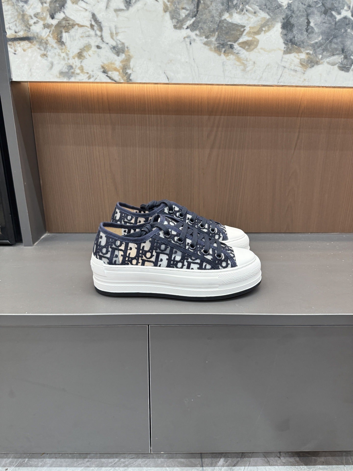 Dior Women Cotton & Lambskin Leather Embroidered Shoes