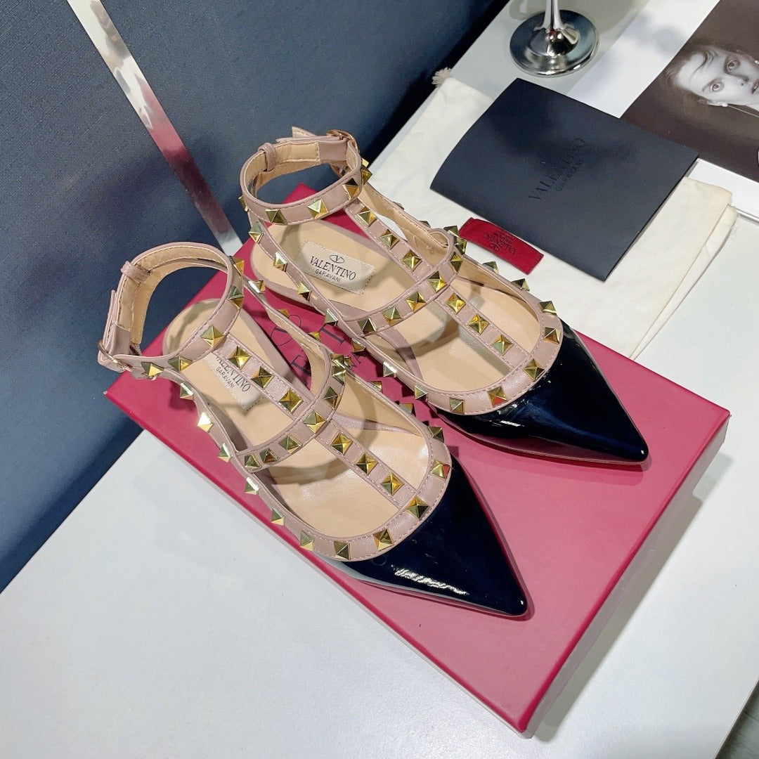 Valentino Lambskin Leather Pointed Toe Sandals