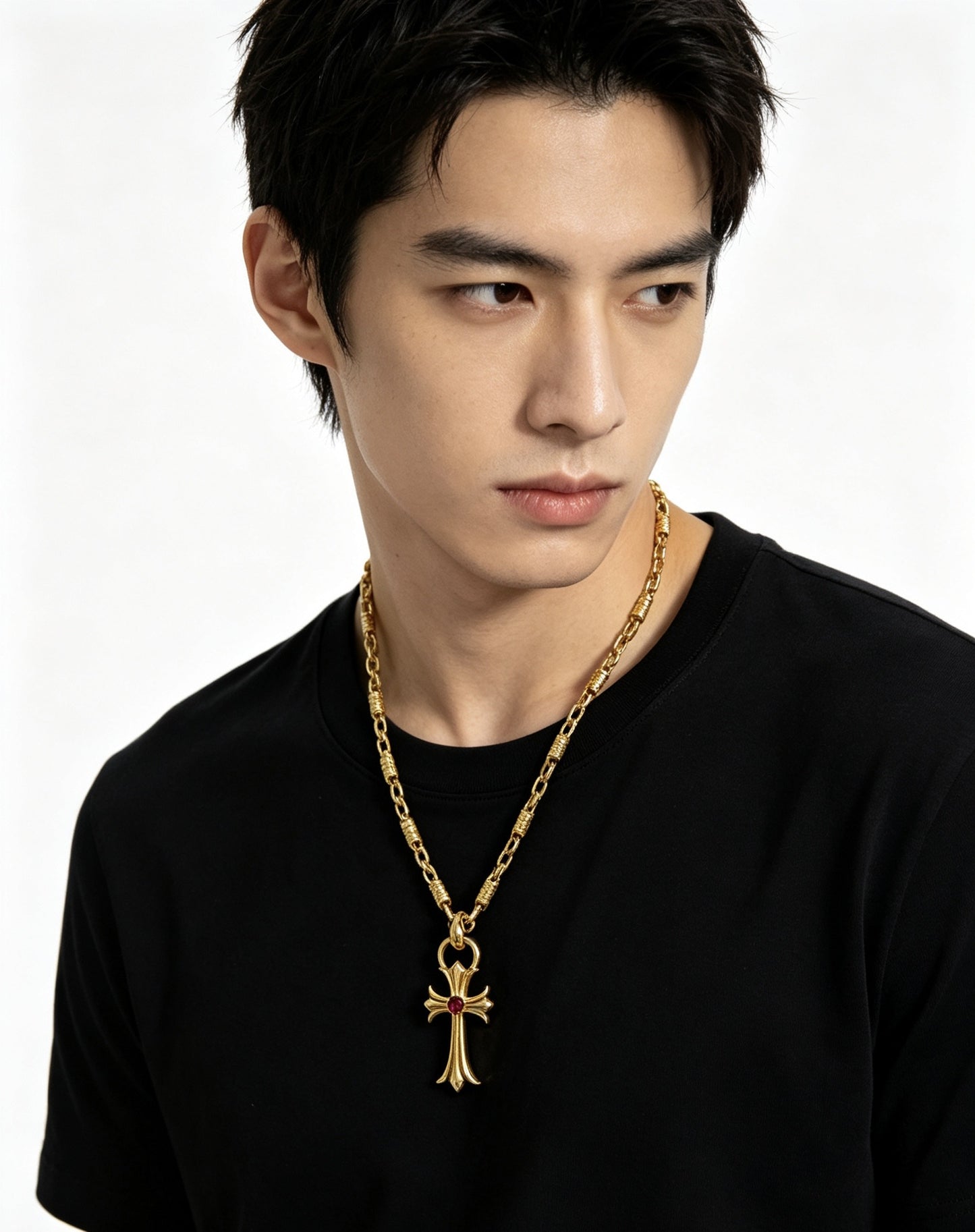 Chrome Hearts Sterling Silver Cross Necklace