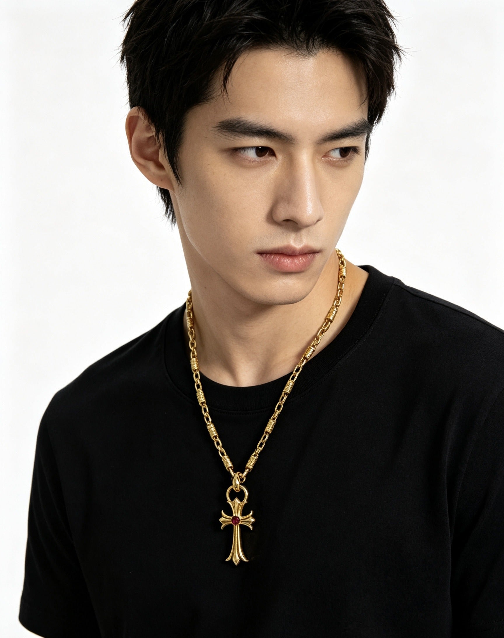 Chrome Hearts Sterling Silver Cross Necklace