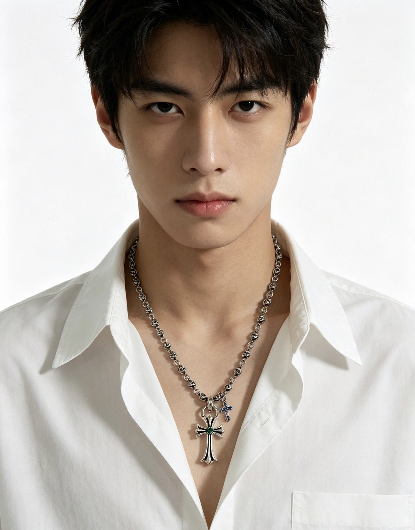 Chrome Hearts Sterling Silver Cross Necklace