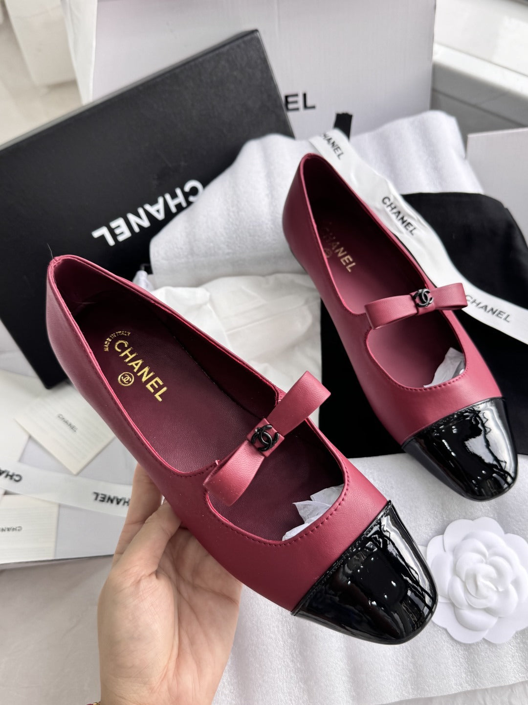Chanel Patent Leather Bow Shoes