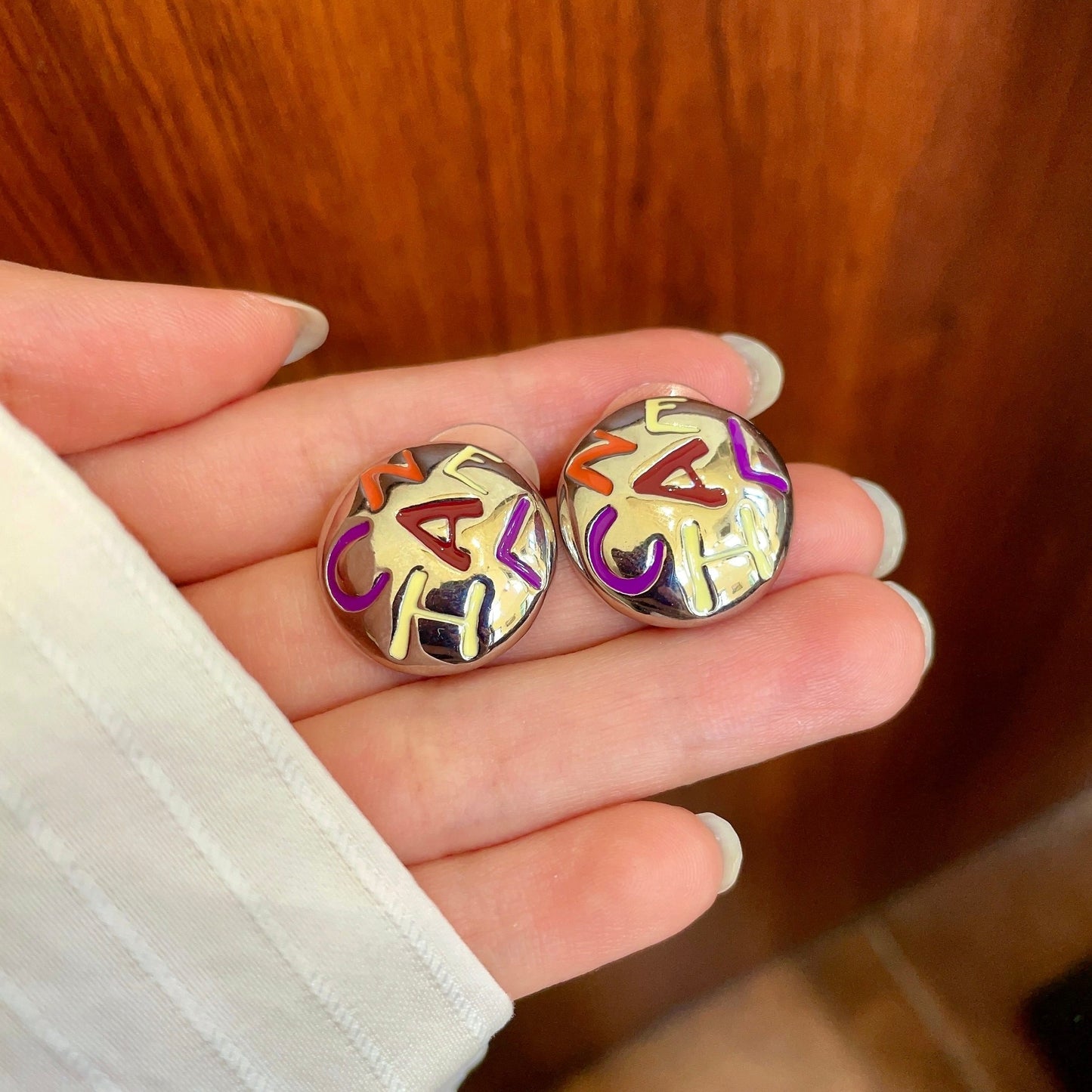 Chanel Logo Earrings