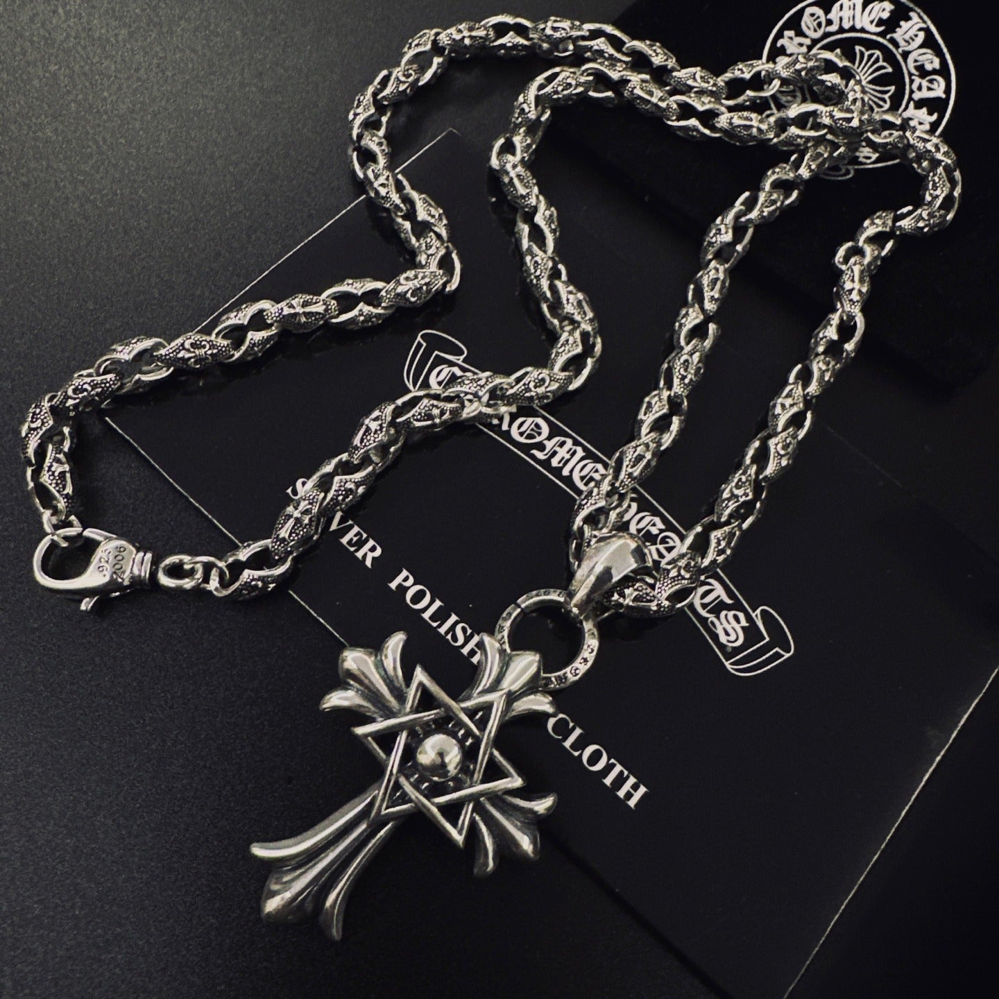 Chrome Hearts Sterling Silver Cross Necklace