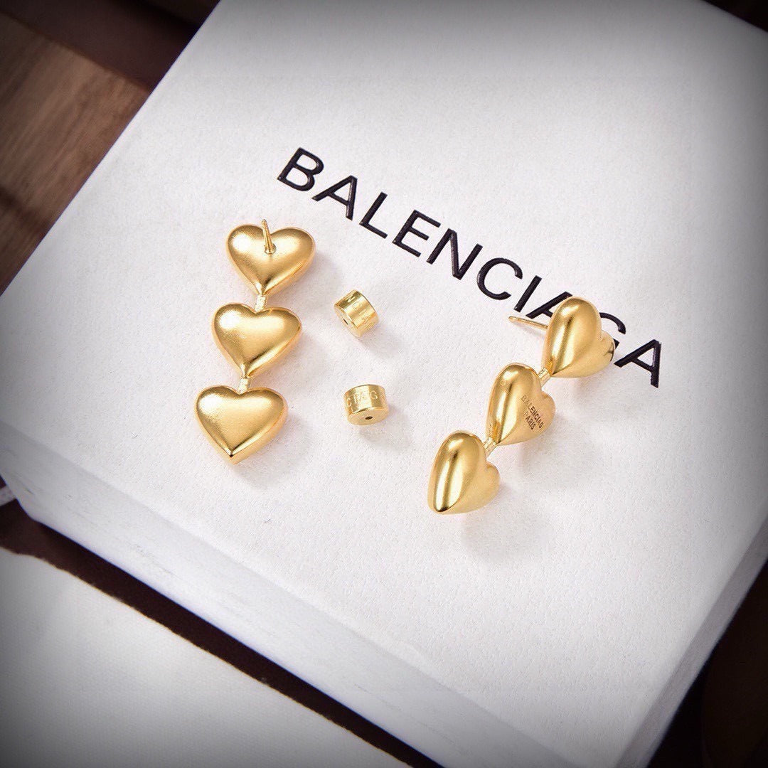 Balenciaga Gold Brass Earrings