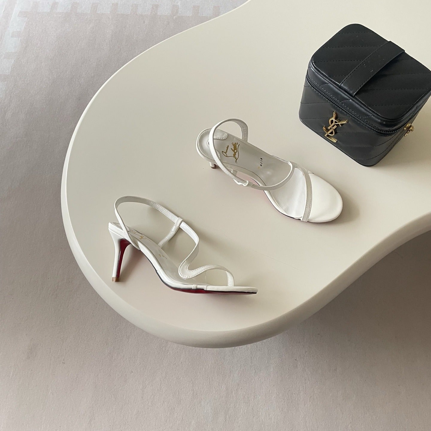 Christian Louboutin Patent Leather & Lambskin Leather Sandals