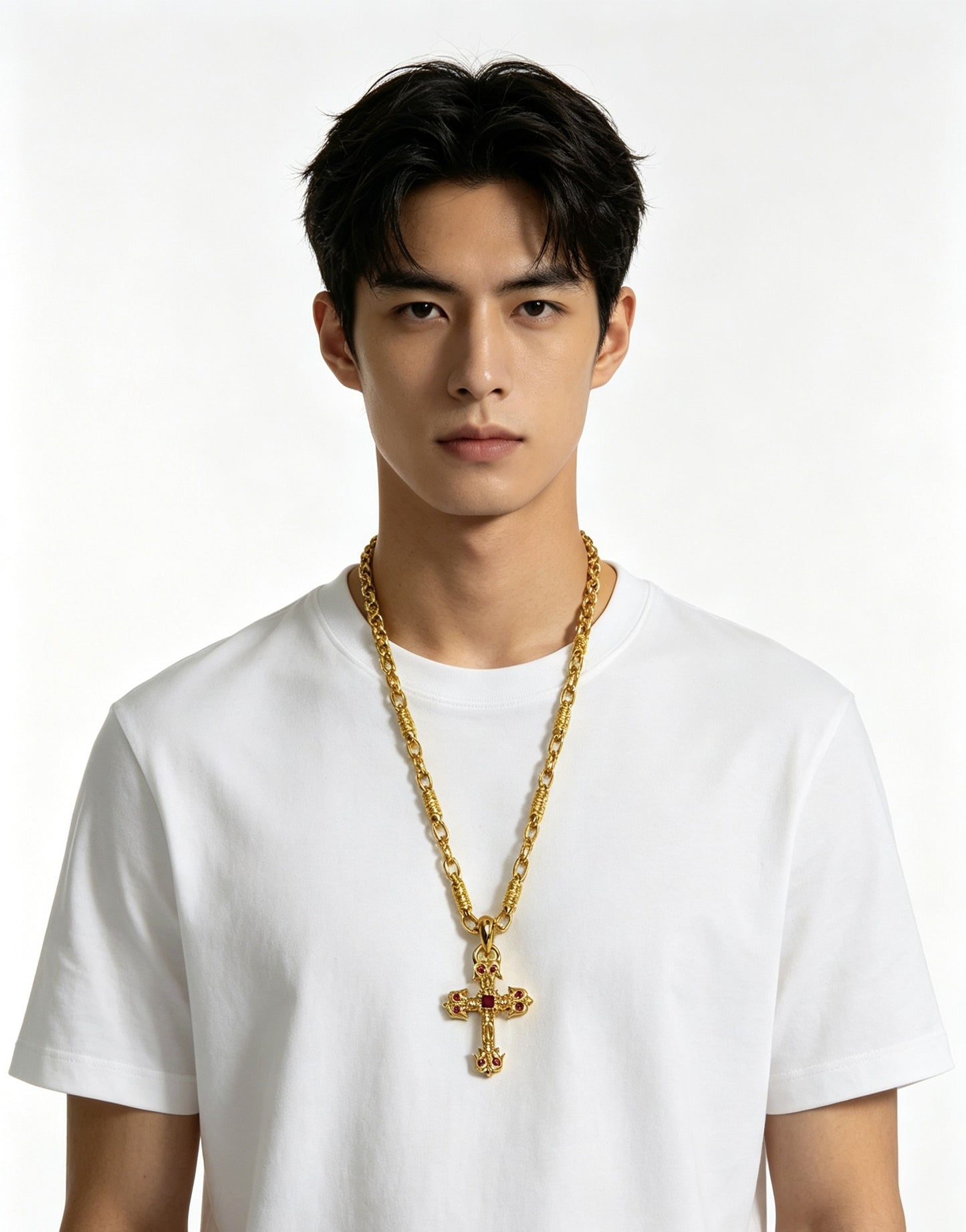 Chrome Hearts Sterling Silver Cross Necklace