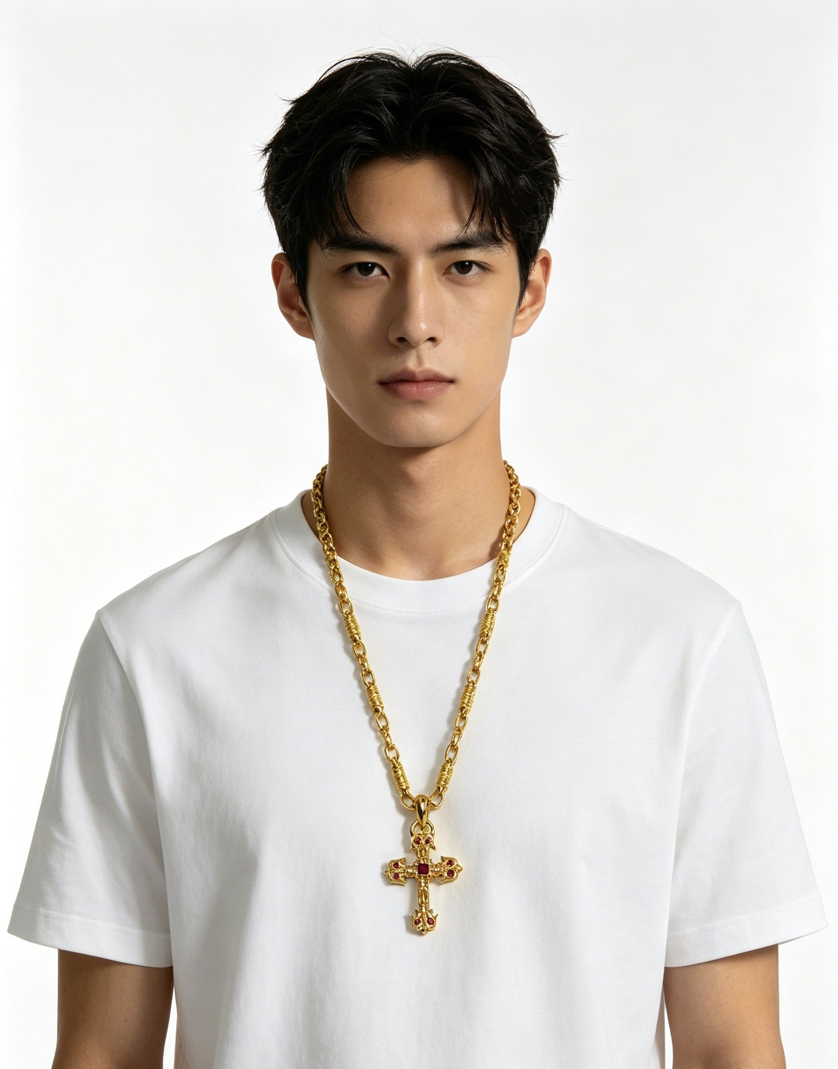 Chrome Hearts Sterling Silver Cross Necklace