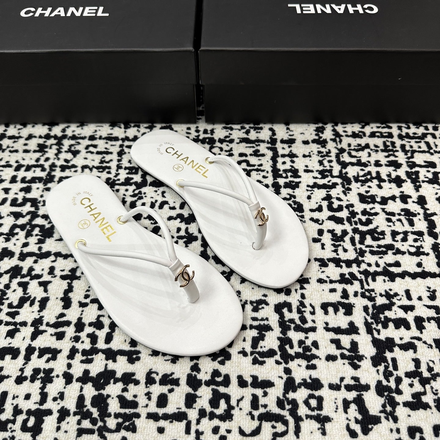 Chanel Lambskin Leather Slides