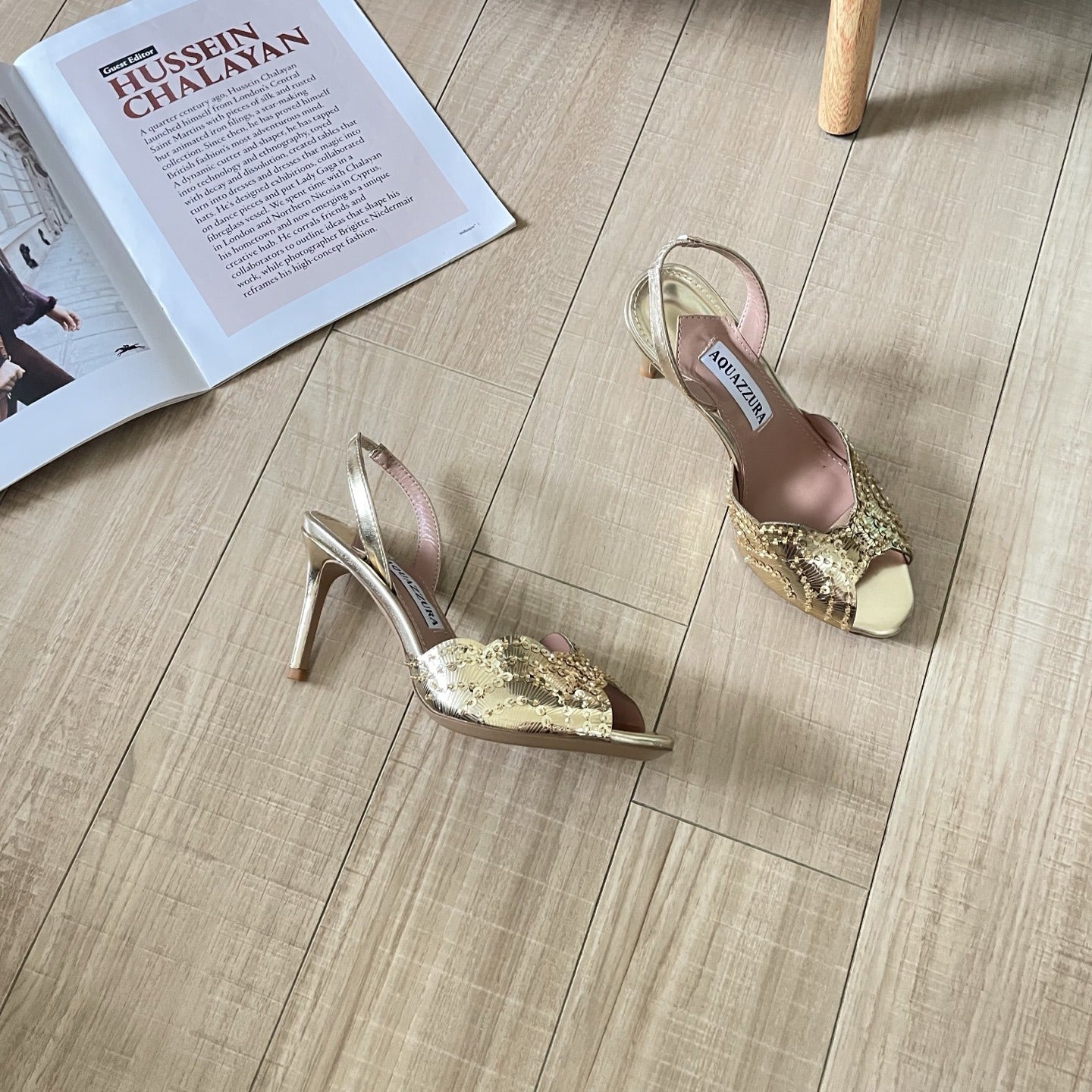 Aquazzura Lambskin Leather Crystal Sandals