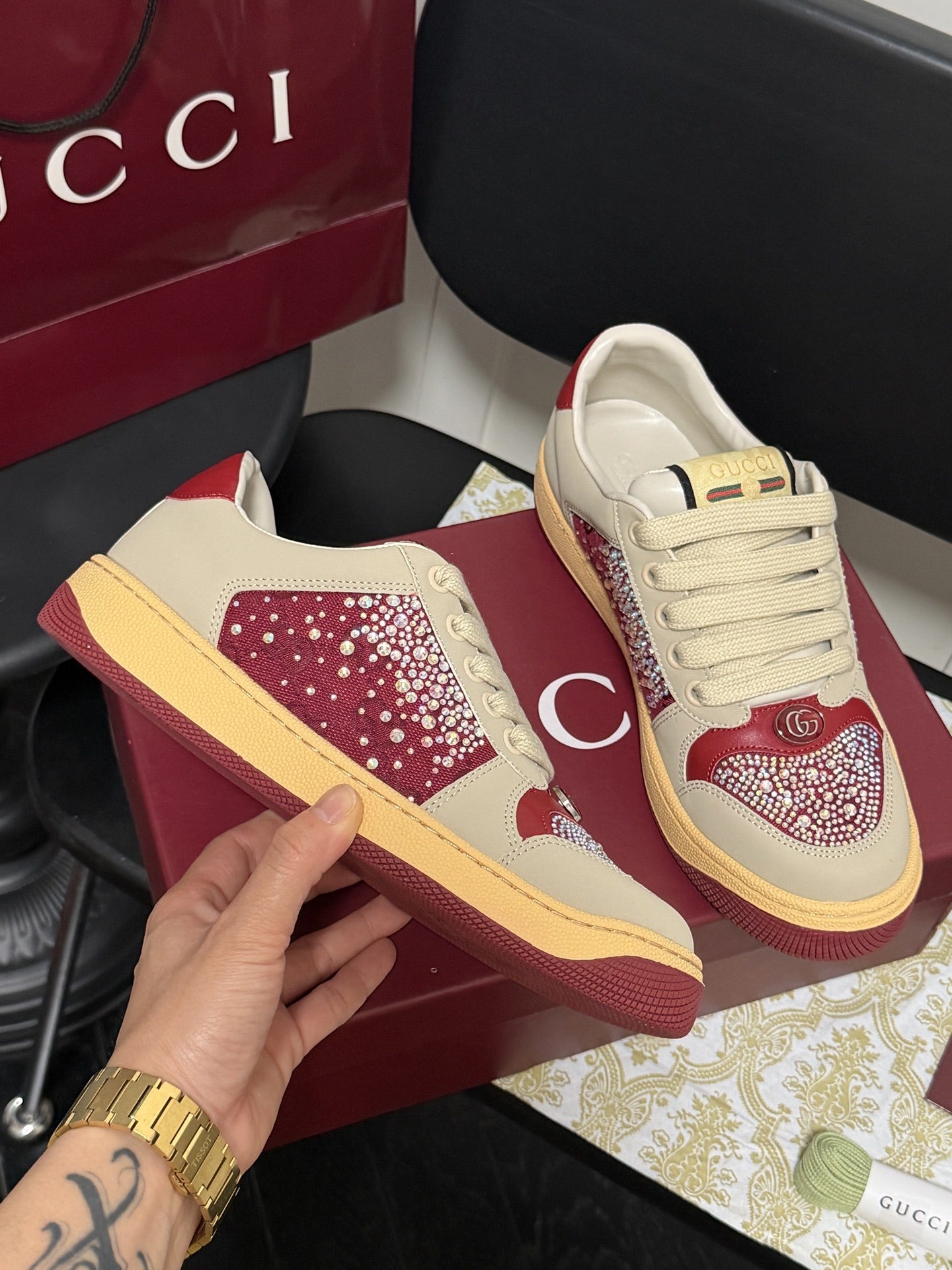 Gucci Crystal Sneakers