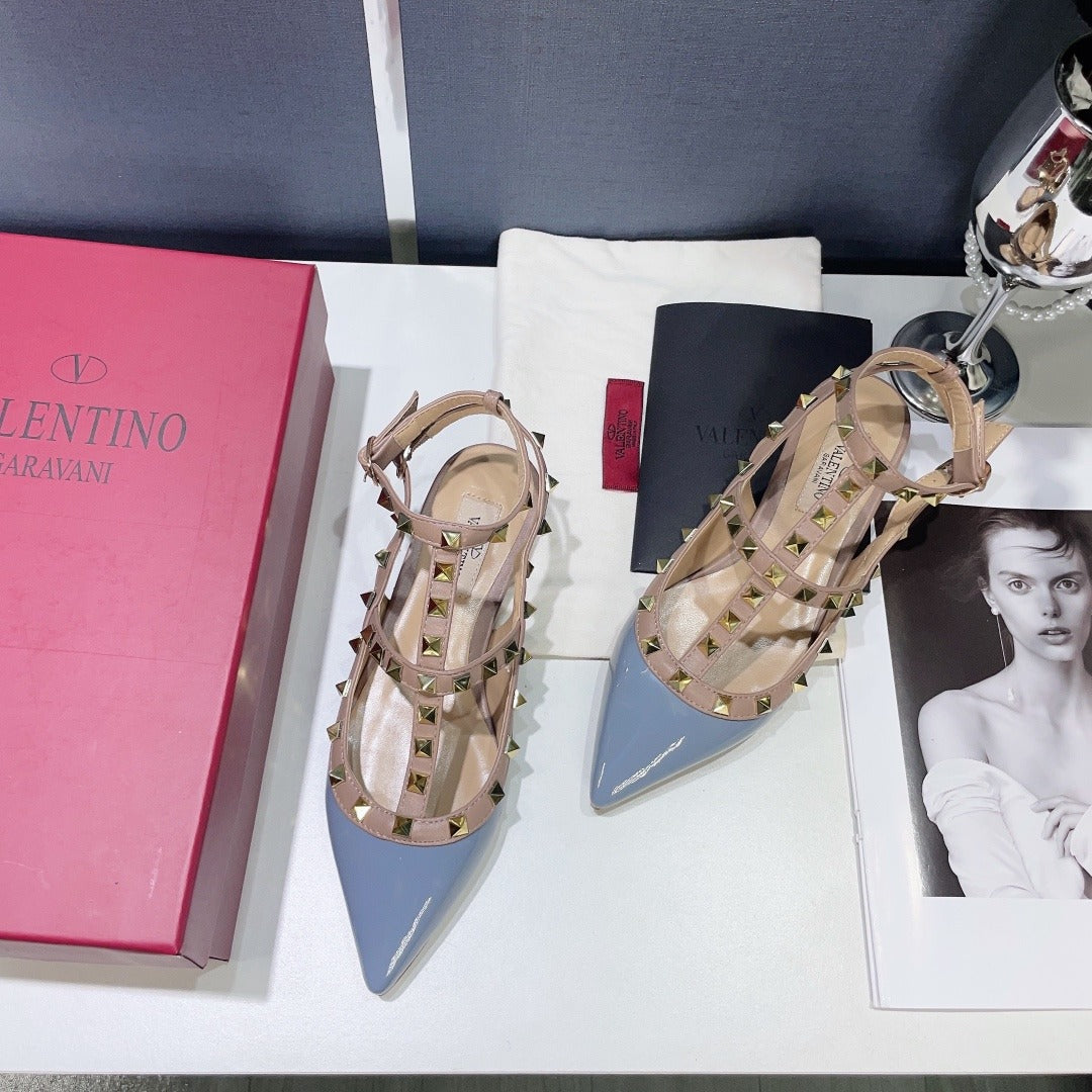 Valentino Lambskin Leather Pointed Toe Sandals