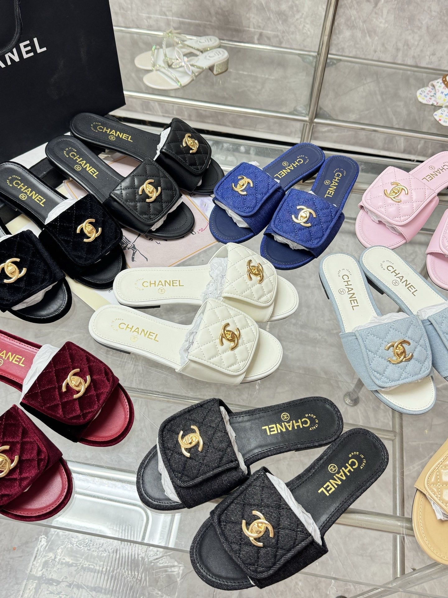 Chanel Lambskin Leather Slides
