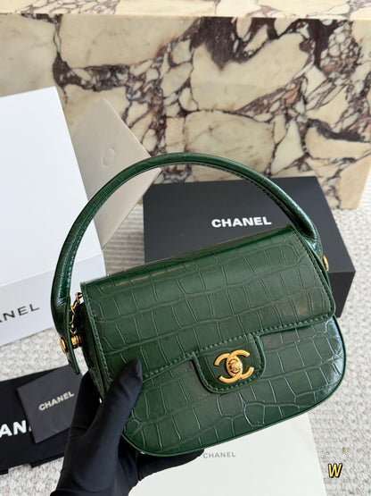 Chanel Black Leather Chain Handbag