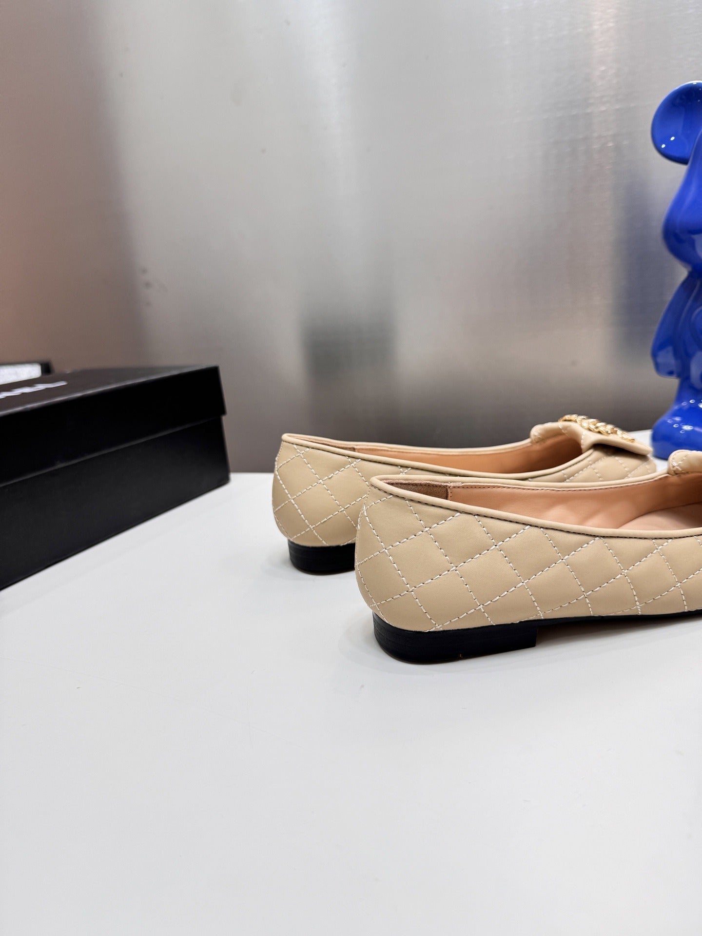 Chanel Lambskin Leather Chain Ballet Flats