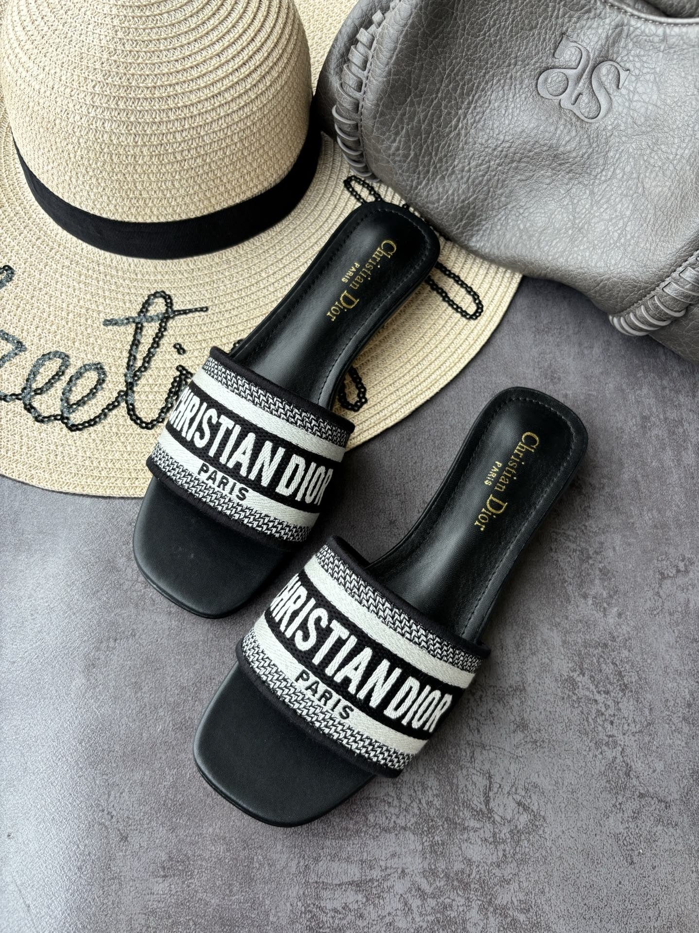 Dior Square Toe Slides
