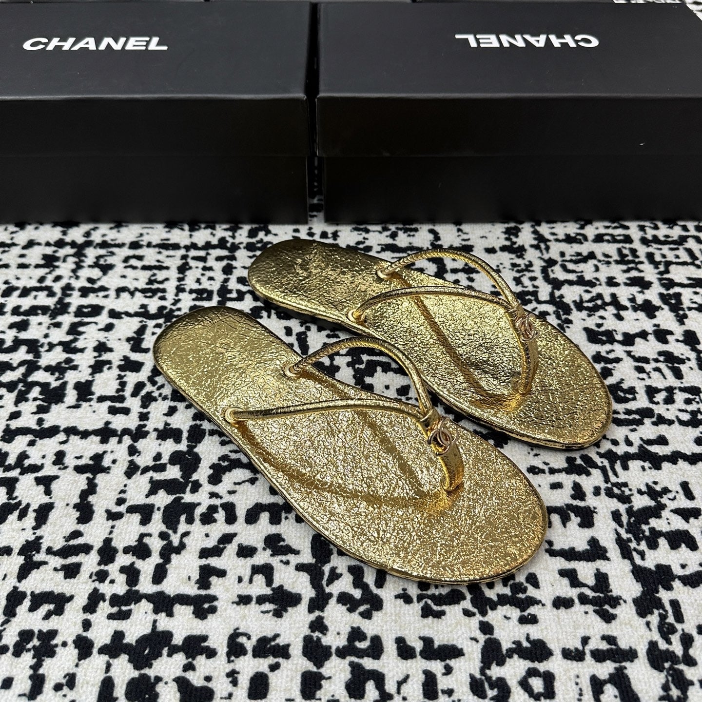 Chanel Lambskin Leather Slides