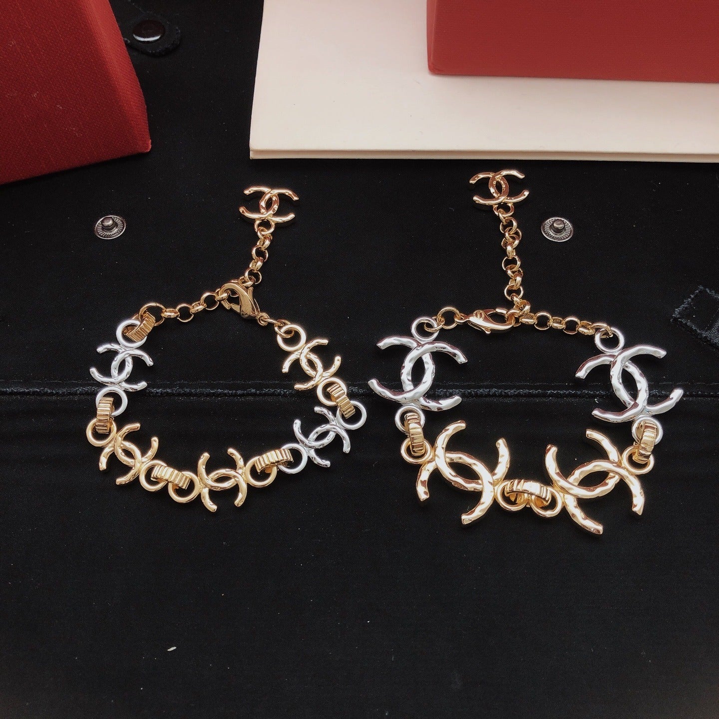 Chanel Brass Colorblock Necklace