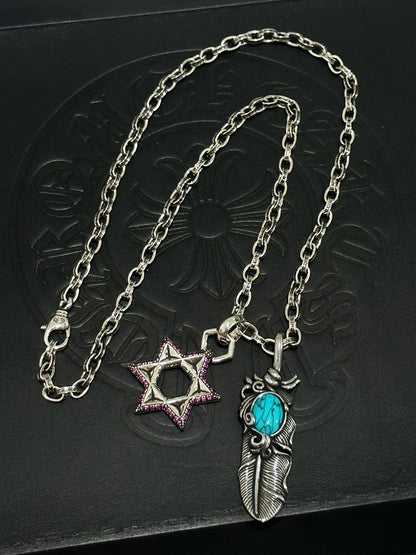 Chrome Hearts Sterling Silver Cross Necklace