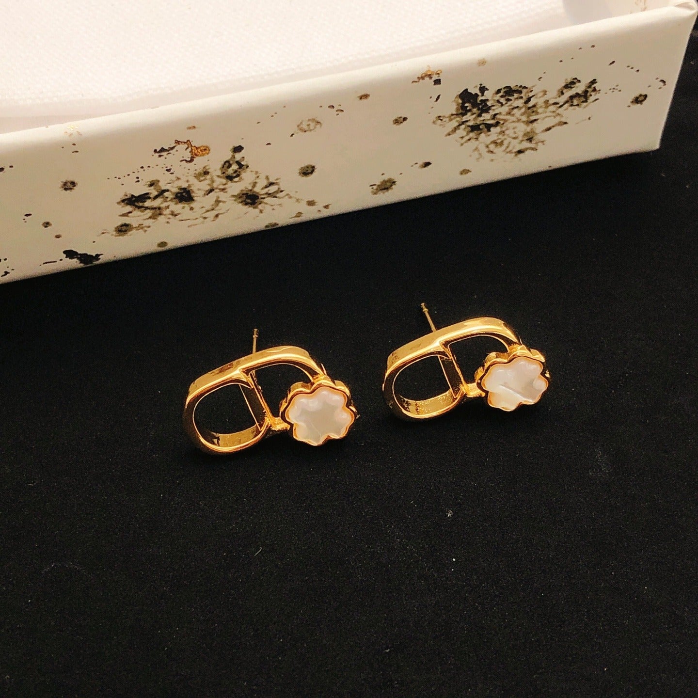Dior Brass Clover Earrings