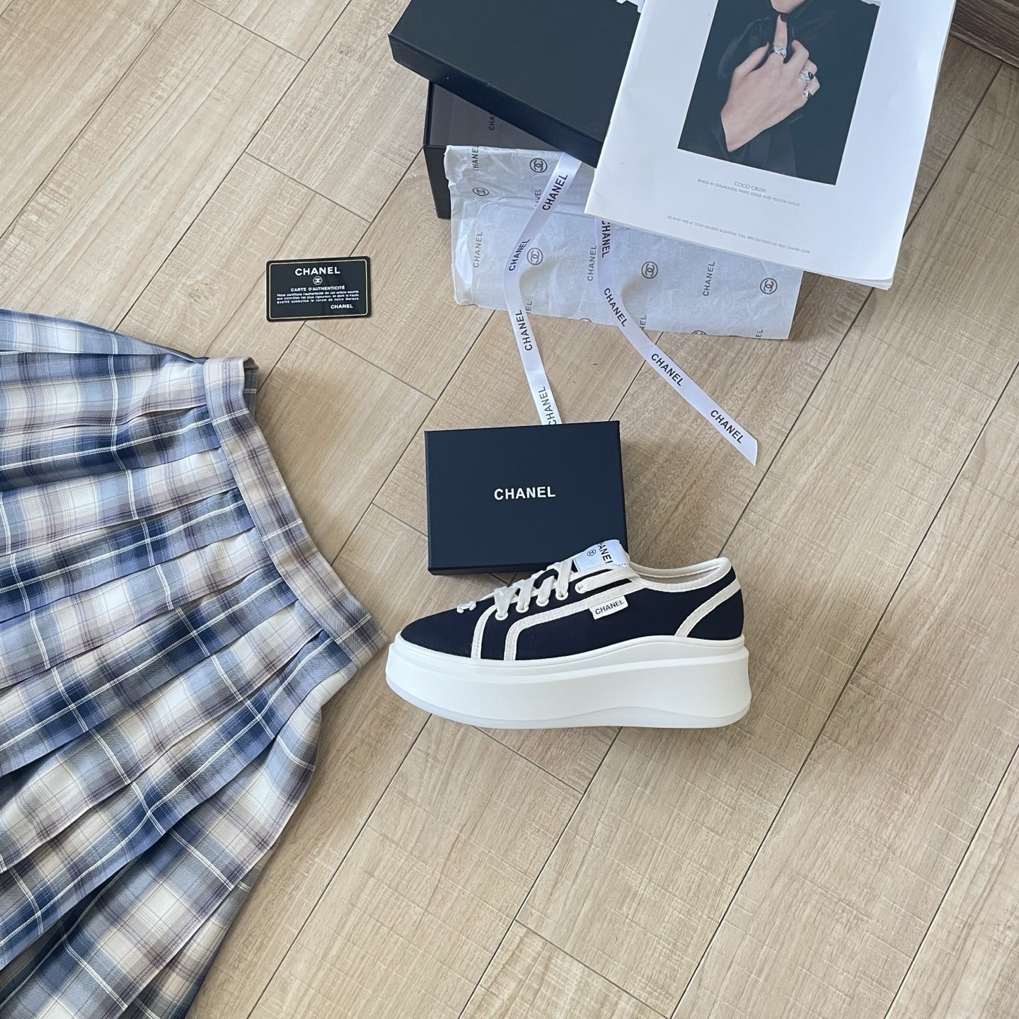 Chanel Canvas & Leather Canvas Shoes