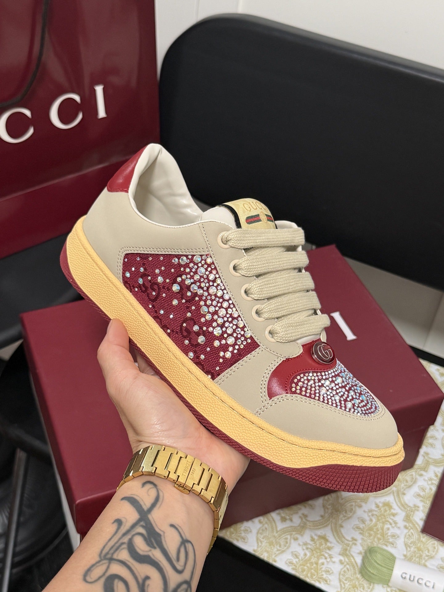 Gucci Crystal Sneakers