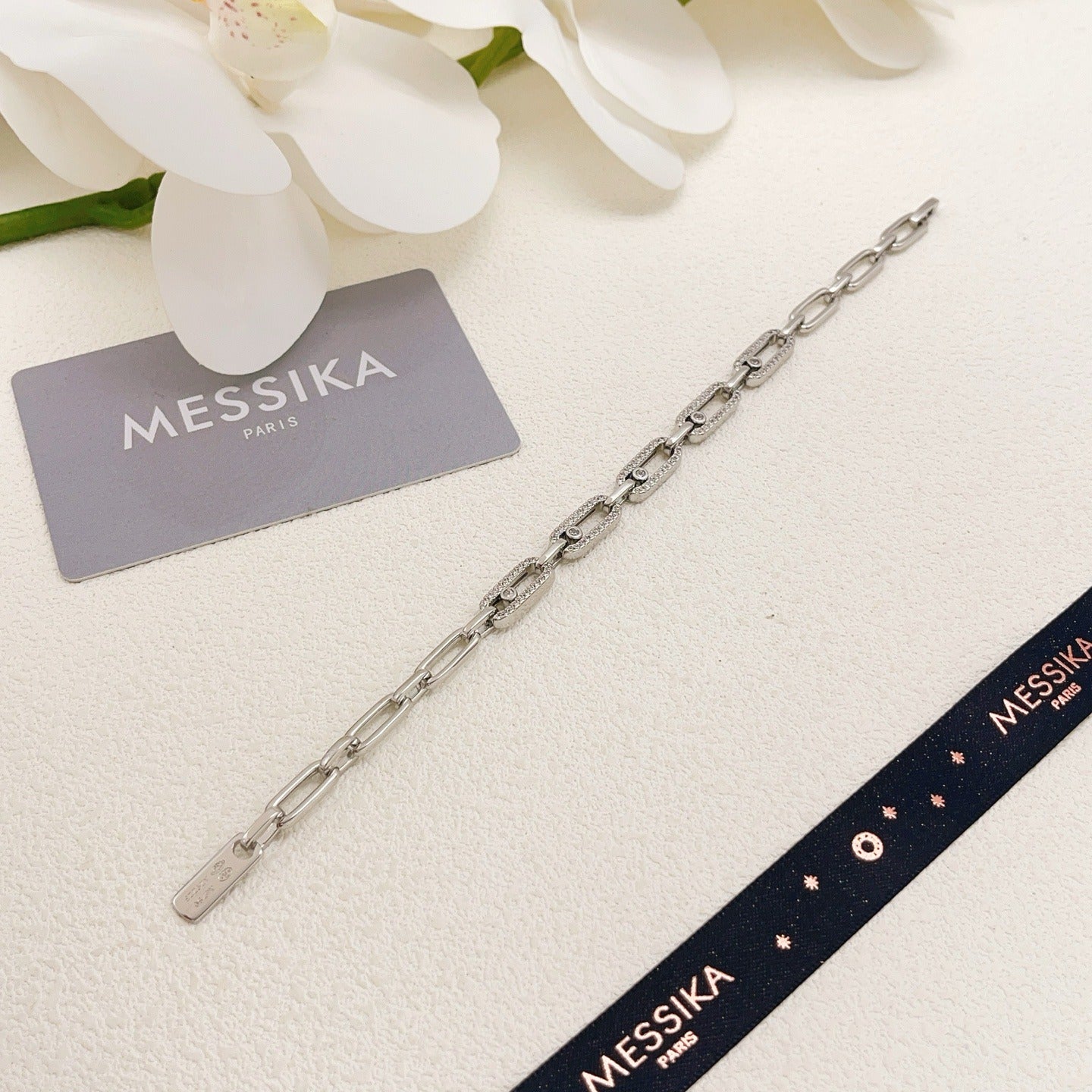 Messika Silver Brass Pave Bracelet