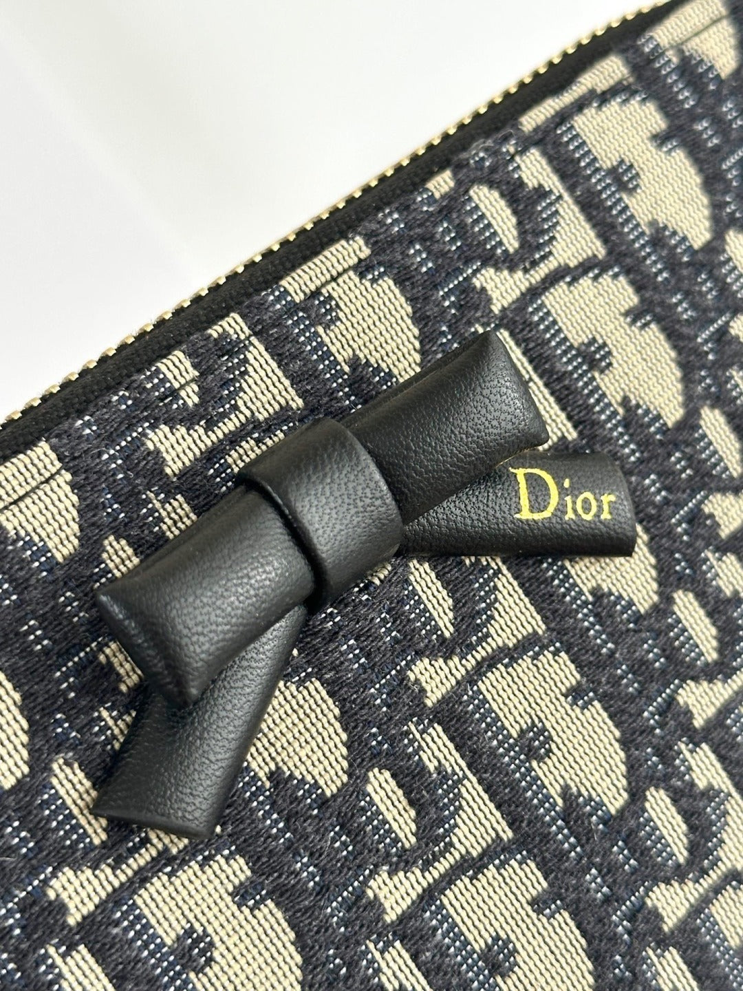 Dior Black Leather Zip Wallet