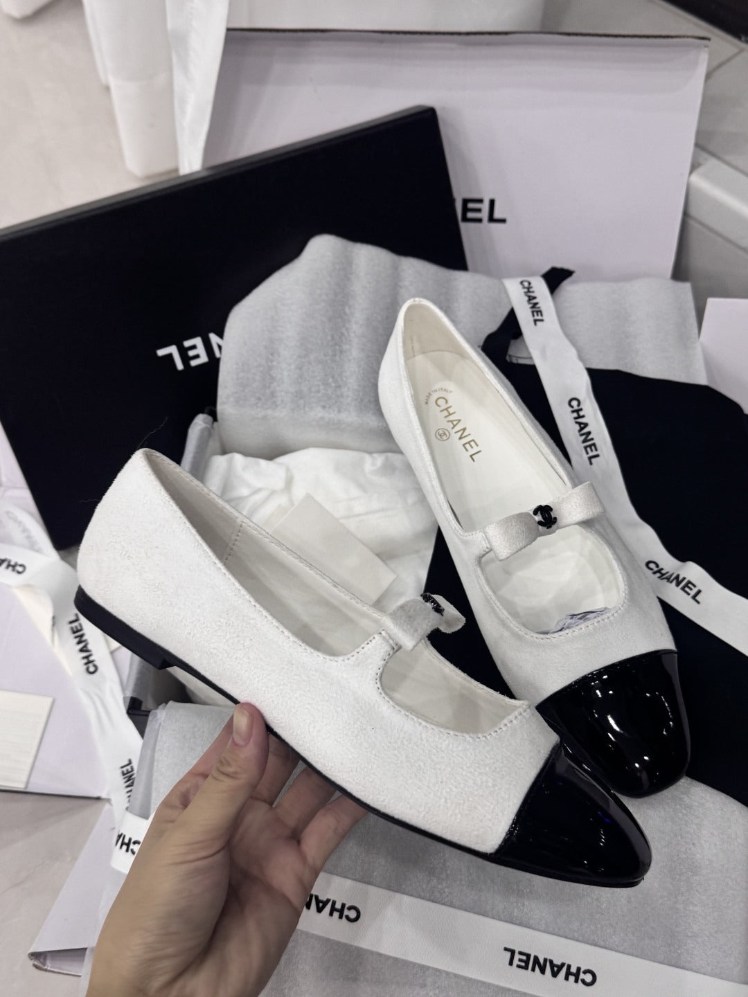 Chanel Patent Leather Bow Shoes