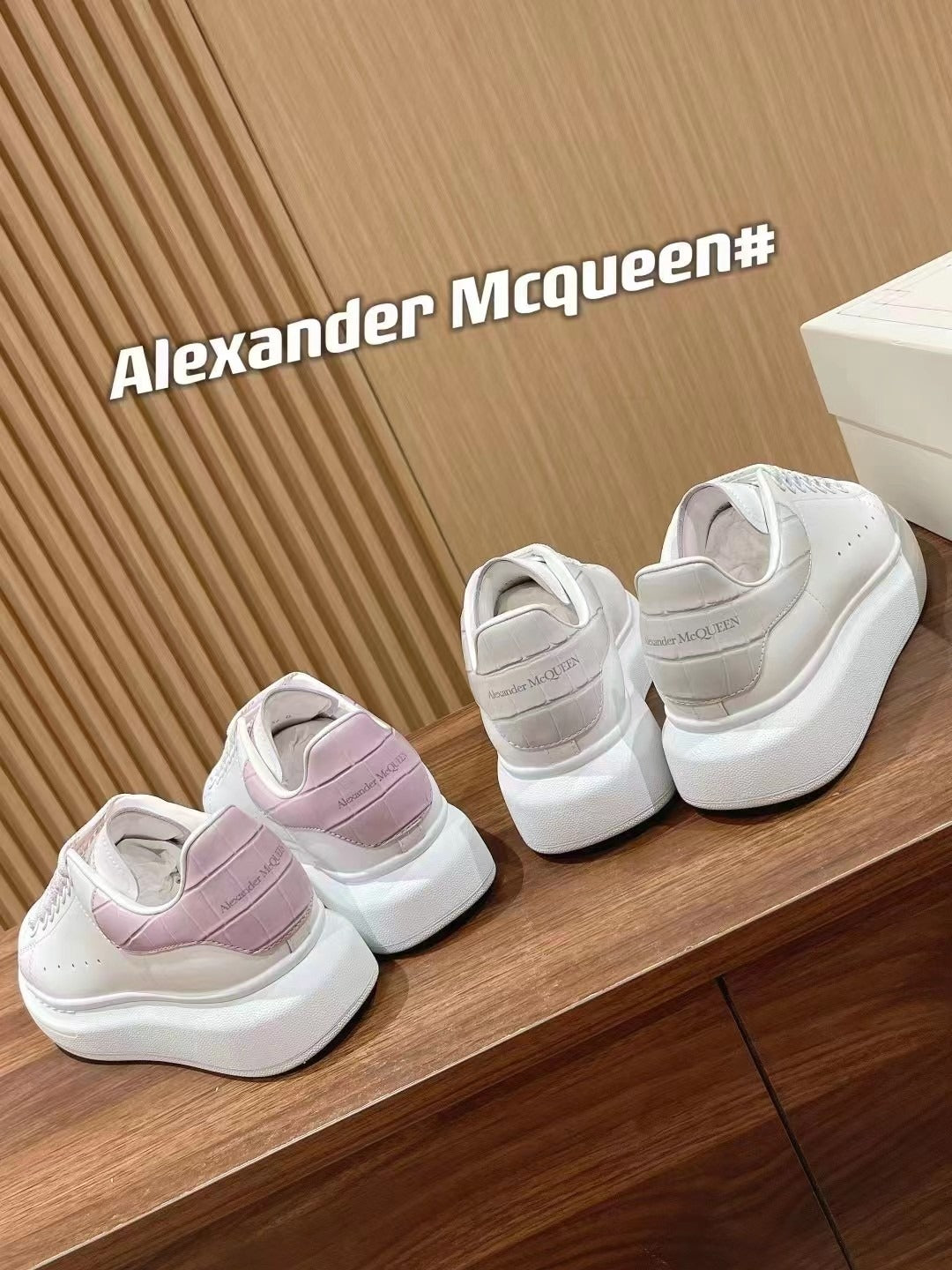 Alexander McQueen Lambskin Leather Logo Sneakers