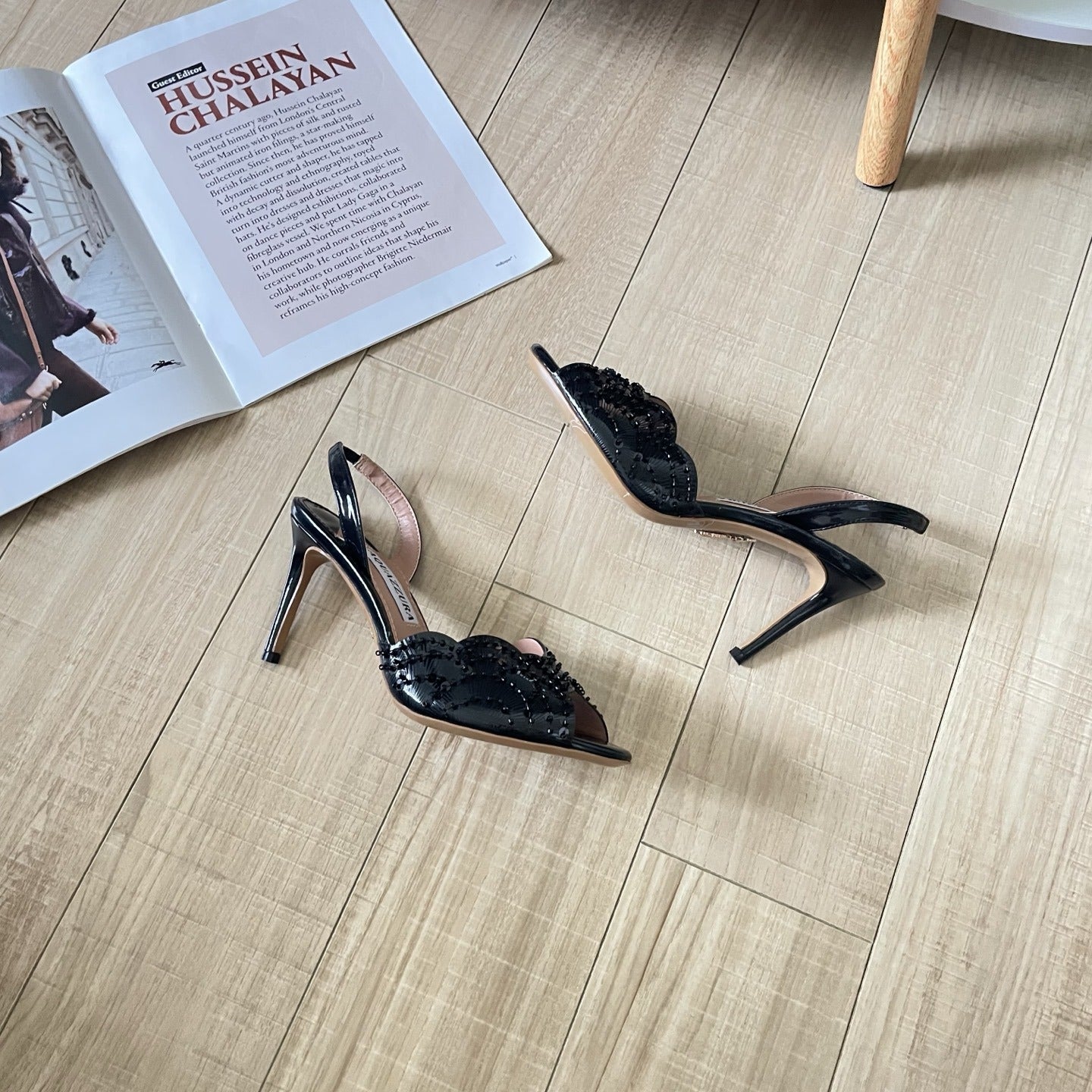 Aquazzura Lambskin Leather Crystal Sandals