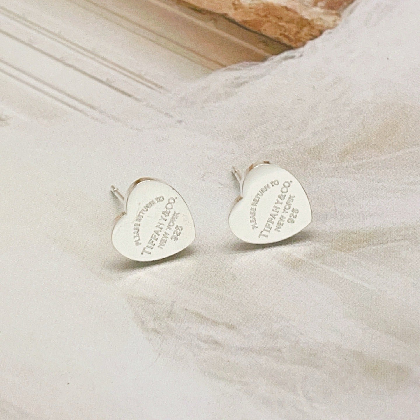 Tiffany & Co. Silver Brass Heart Earrings