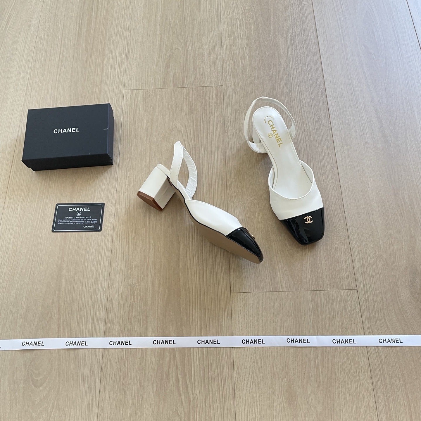 Chanel Leather Colorblock Sandals